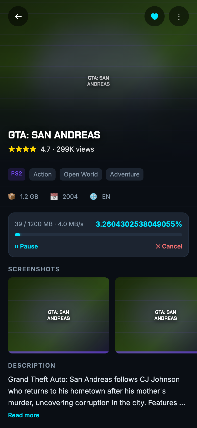 Download in the background